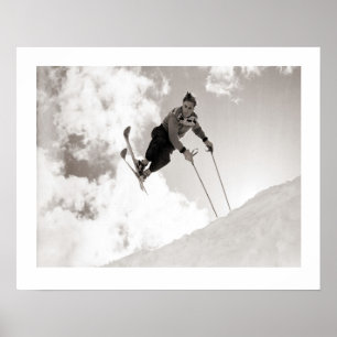 Vintage skidar avbildar, trick skidar på poster