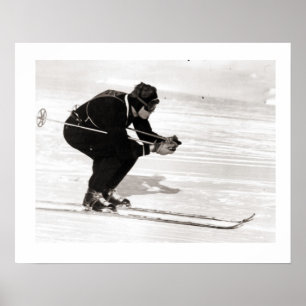Vintage skidar iamge, att glida som är sluttande poster