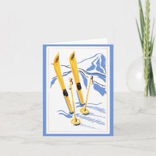 Vintage skidar konst kort