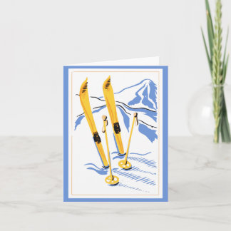 Vintage skidar konst kort