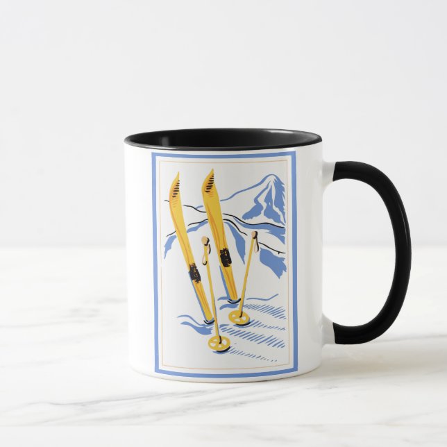 Vintage skidar konst mugg (Höger)