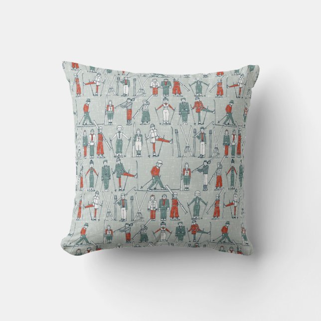 vintage skidar linne kudde (Framsida)