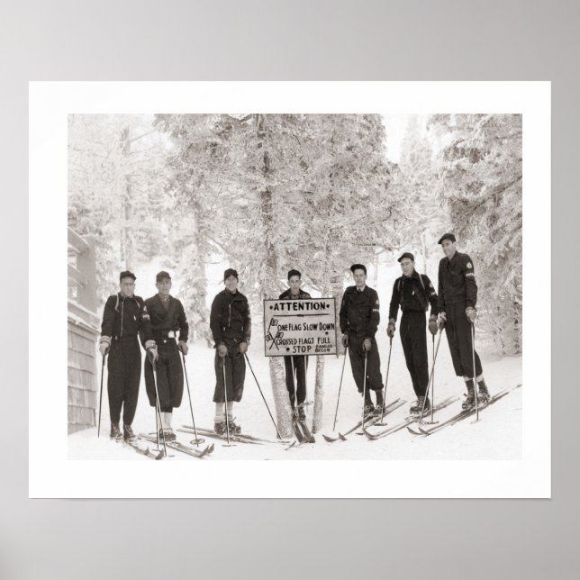 Vintage skidbild, gruppbild poster (Framsidan)
