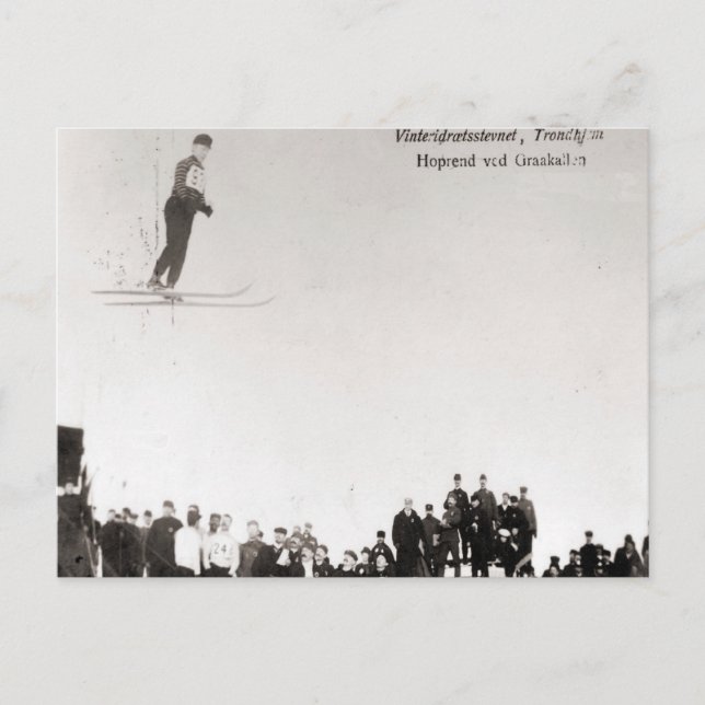 Vintage skidbild, norsk händelse vykort (Framsida)