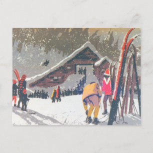 Vintage skidbild, Redo att konkurrera Vykort