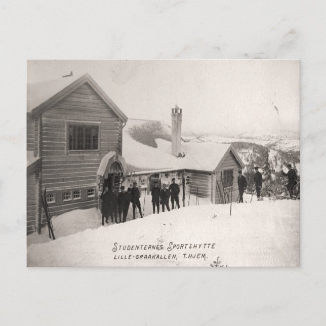 Vintage skidbild, Studentidrottscentrum Vykort (Framsida)