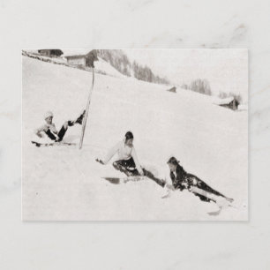 Vintage skidbild, Tumbling Down Vykort