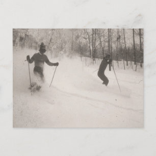 Vintage skidbild, Underbart pulver! Vykort