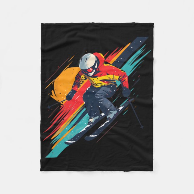 Vintage skidesign - Retro  Fleecefilt (Framsidan)