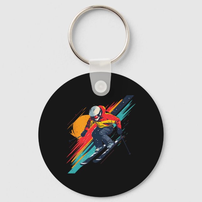 Vintage skidesign - Retro  Nyckelring (Framsida)