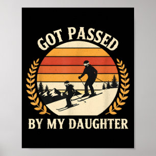 Vintage skidfamilj sparkad av min dotter Retro Poster