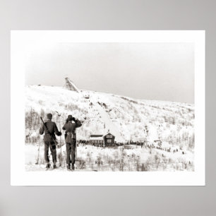 Vintage skidor, säkerhetspatruller poster