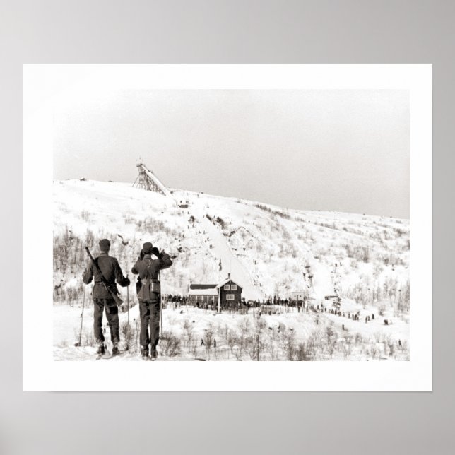 Vintage skidor, säkerhetspatruller poster (Framsidan)