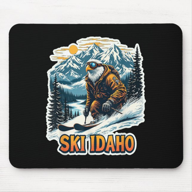 Vintage Skiing Eagle Design, Ski Idaho Musmatta (Framsidan)