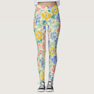 Vintage Skiss av Vildblomma (3) Leggings