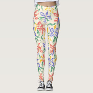 Vintage Skiss av Vildblommor (8) Leggings