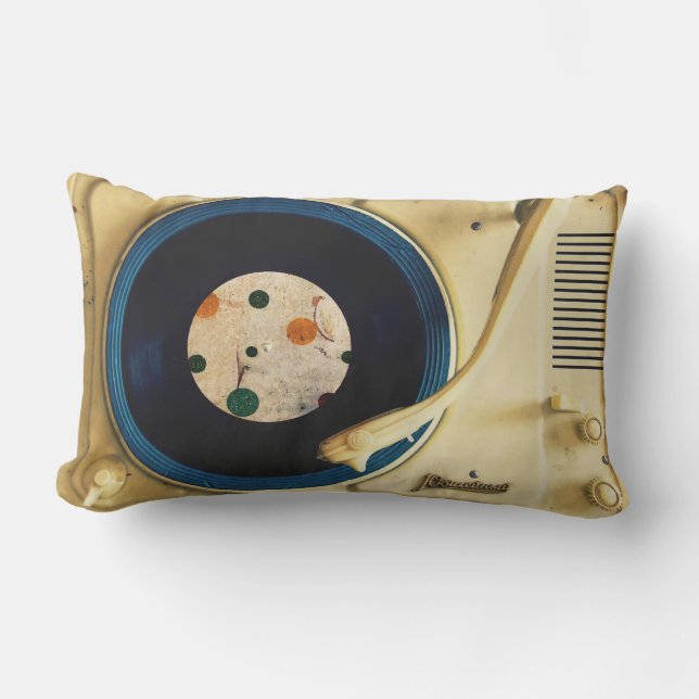 Vintage skivspelare lumbarkudde (Framsida)
