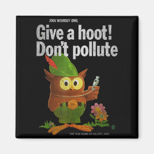 Vintage skjortor av Sven & Angus Woodsy Owl Give Magnet