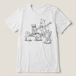 Vintage Skogs Djur Akustisk Folk Band T Shirt