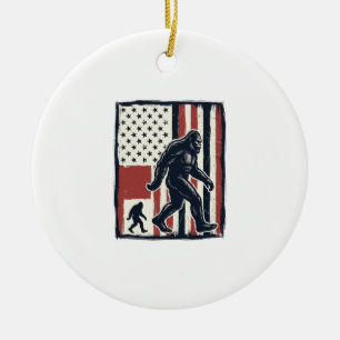 Vintage skogscreature flagga vektor skjorta design julgransprydnad keramik