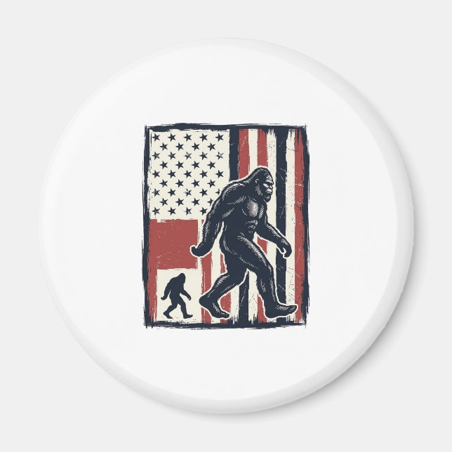 Vintage skogsdjursflaggans vektor skjortdesign_1 magnet (Framsidan)