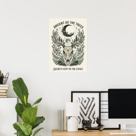 Vintage Skogskärna Hjälmben Botaniska Ormbunksväxt Poster