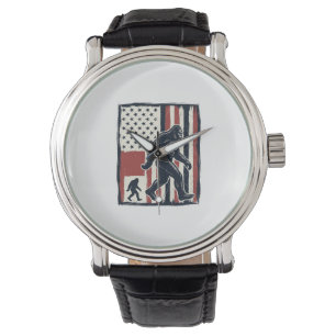 Vintage skogskryp flagga vektor skjorta design_1 armbandsur