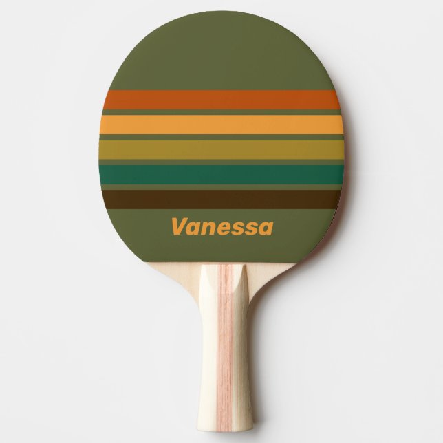 Vintage Skogsmarsch Tvärstripig med namn Pingisracket (Framsidan)