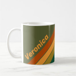 Vintage Skogsmyr Ränder med Namn Kaffemugg