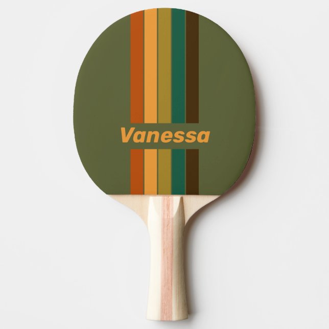 Vintage Skogsmyr Randig med Namn Pingisracket (Framsidan)