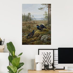Vintage skogsskjutfågel vildlivsmålning Poster N
