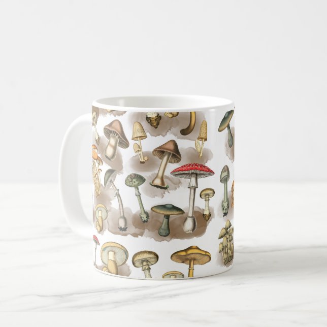 Vintage Skogssvampar Kaffemugg (Framsida vänster)