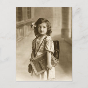 Vintage skolflicka vykort