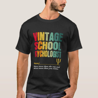 Vintage Skolpsykolog Rollig Jobbtitel Födelsedag T Shirt