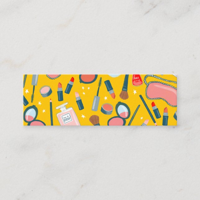 Vintage skönhet konstnärer blå gult mini visitkort (Framsida)