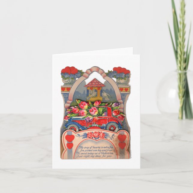 Vintage Skörd Kärlek Valentine Kort (Framsida)