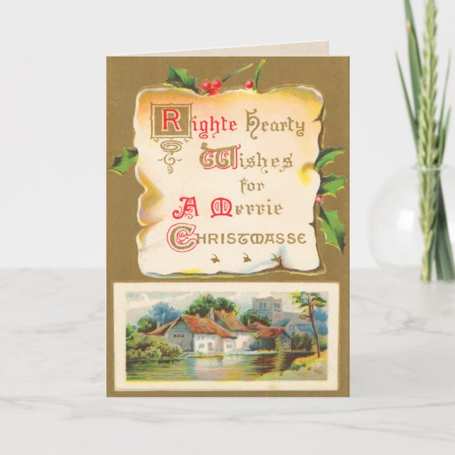 Vintage Skotskt julkort Helgkort (Framsida)
