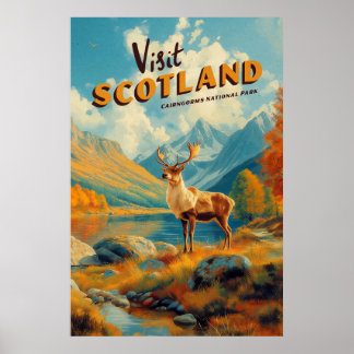 Vintage Skottland Cairngorms Ren Poster
