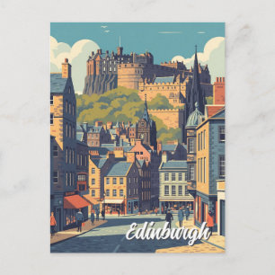 Vintage Skottland Edinburgh Castle Resa Vykort