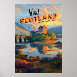 Vintage Skottland Eilean Donan Slott Poster