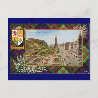 Vintage Skottland, MacDonald Tartan Vykort