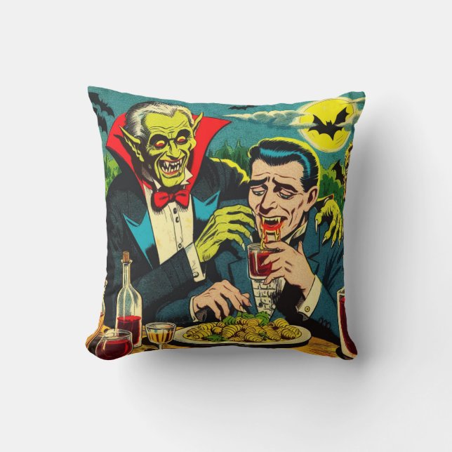 Vintage Skräck Vampyr Serietidningar Kudde (Framsida)