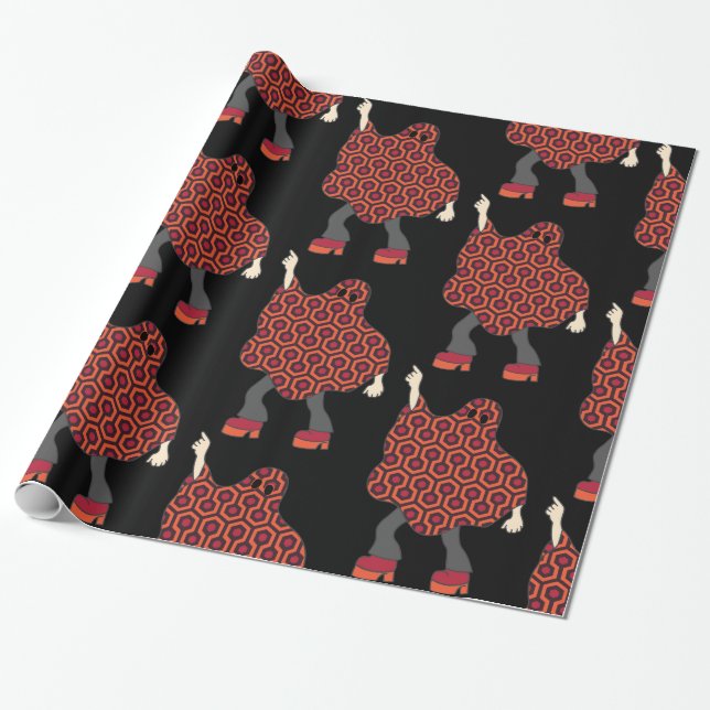 vintage skräckfilm halloween-spöke presentpapper (Utrullad)