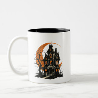 Vintage Skräckhus Kaffe Mugg | Retro Halloween