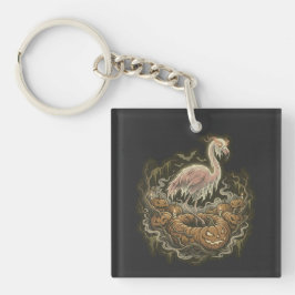 Vintage Skräcklig Flamingo Halloween-design