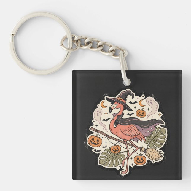 Vintage Skräcklig Flamingo Halloween-design (Framsidan)