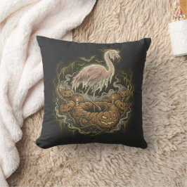 Vintage Skräcklig Flamingo Halloween-design Kudde