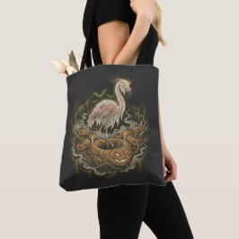 Vintage Skräcklig Flamingo Halloween-design Tygkasse