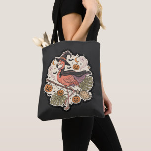 Vintage Skräcklig Flamingo Halloween-design Tygkasse