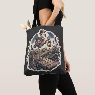 Vintage Skräcklig Flamingo Sump Utforskare Hallowe Tygkasse